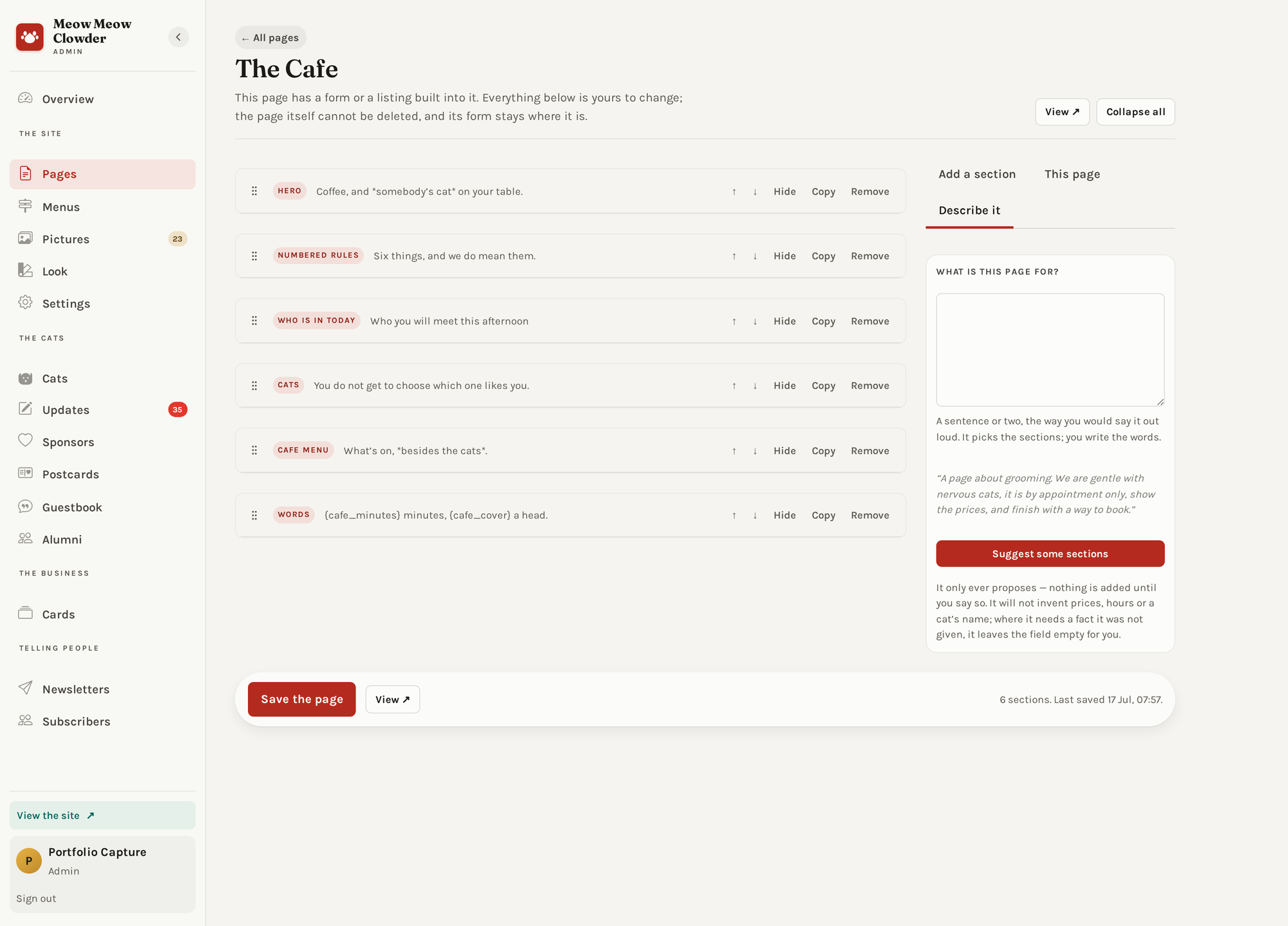 AI page designer